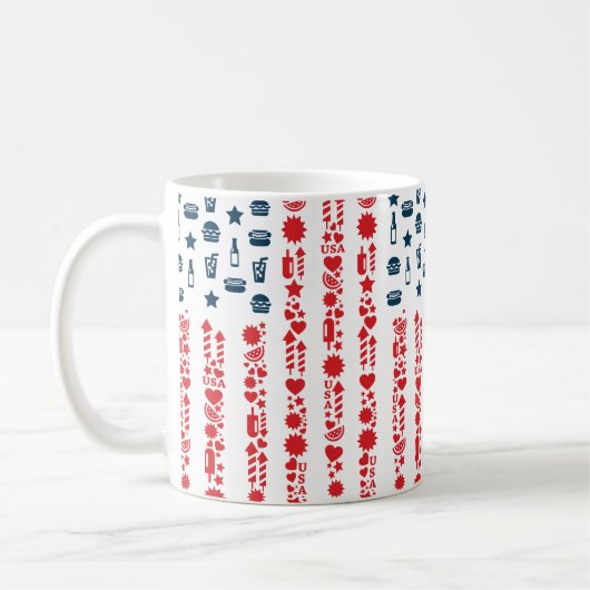 Amerikanische Flagge 4. Juli Picknick Kaffeetasse (Links)