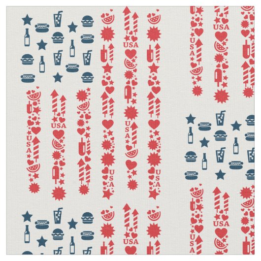 Amerikanische Flagge 4. Juli Picknick Stoff (Nahaufnahme)