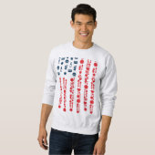 Amerikanische Flagge 4. Juli Picknick Sweatshirt (Vorne ganz)