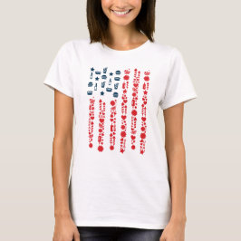 Amerikanische Flagge 4. Juli Picknick T-Shirt