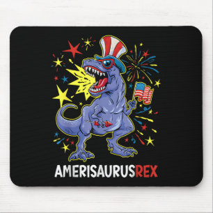 Amerikanische Flagge 4. Juli Rex Dinosaur Amerisau Mousepad