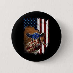 Amerikanische Flagge 4. Juli Rindfleischflagge Button