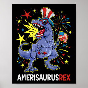 Amerikanische Flagge 4. Juli T Rex Dinosaurier Ame Poster
