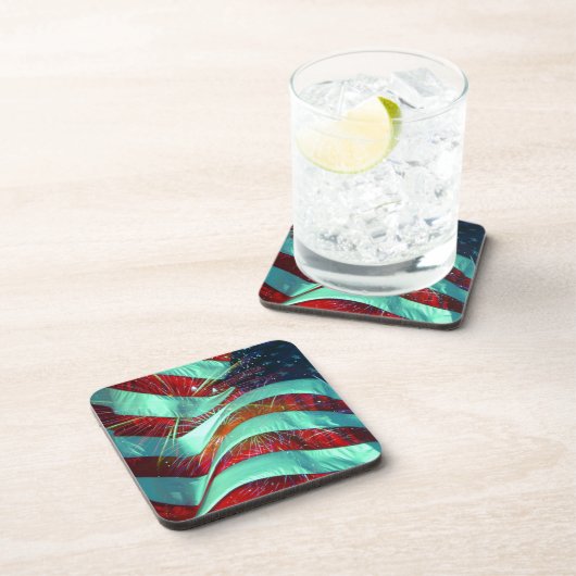 Amerikanische Flagge 4. Juli Untersetzer (Rechte Seite)