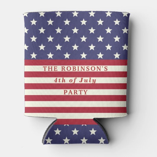 Amerikanische Flagge 4. Juli US Flagge Custom Dosenkühler (Vorderseite)