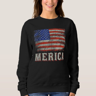 Amerikanische Flagge 4. Juli USA Vintager Retr Sweatshirt