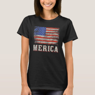 Amerikanische Flagge 4. Juli USA Vintager Retr T-Shirt
