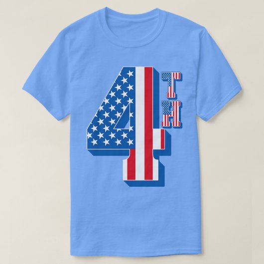 Amerikanische Flagge - 4. Text T-Shirt (Design vorne)