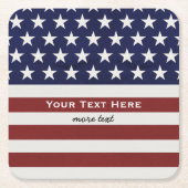 Amerikanische Flagge 4. USA personalisierter Rechteckiger Pappuntersetzer (Vorderseite)