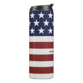 Amerikanische Flagge 4. USA personalisierter Thermosbecher (Nach links gedreht)