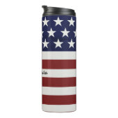 Amerikanische Flagge 4. USA personalisierter Thermosbecher (Nach rechts gedreht)