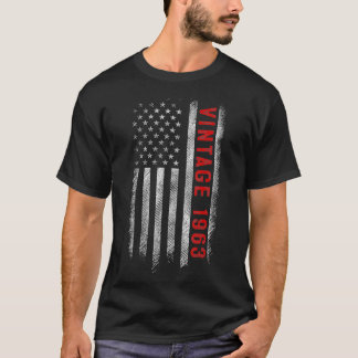 Amerikanische Flagge 60 Jahre Vintag 1963 60. Gebu T-Shirt