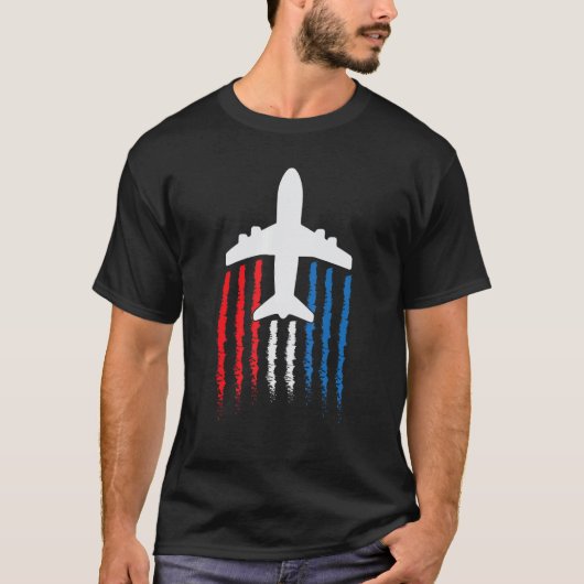 Amerikanische Flagge 747 Jumbo-Jet 4. Juli T-Shirt (Vorderseite)