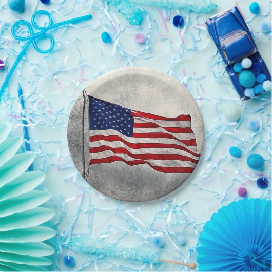 Amerikanische Flagge 7" Rundpapierplatte Pappteller (Party)
