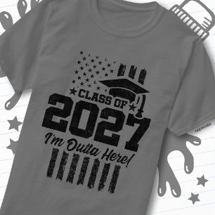 Amerikanische Flagge Abschlussklasse der Oberstufe T-Shirt