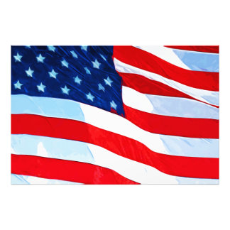 Amerikanische Flagge Abstrakter Impressionismus Fotodruck