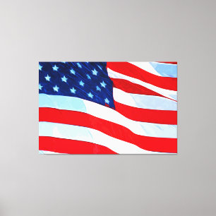 Amerikanische Flagge Abstrakter Impressionismus Leinwanddruck
