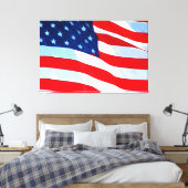 Amerikanische Flagge Abstrakter Impressionismus Leinwanddruck (Insitu (Schlafzimmer))