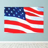 Amerikanische Flagge Abstrakter Impressionismus Leinwanddruck (Insitu (Holzboden))