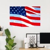 Amerikanische Flagge Abstrakter Impressionismus Poster (Heimbüro)