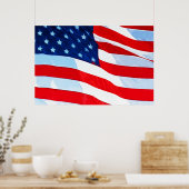 Amerikanische Flagge Abstrakter Impressionismus Poster (Küche)