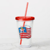 Amerikanische Flagge Acryltrinkbecher (Rückseite)