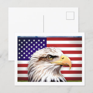 Amerikanische Flagge Adler Patriotisch USA Postkar Postkarte
