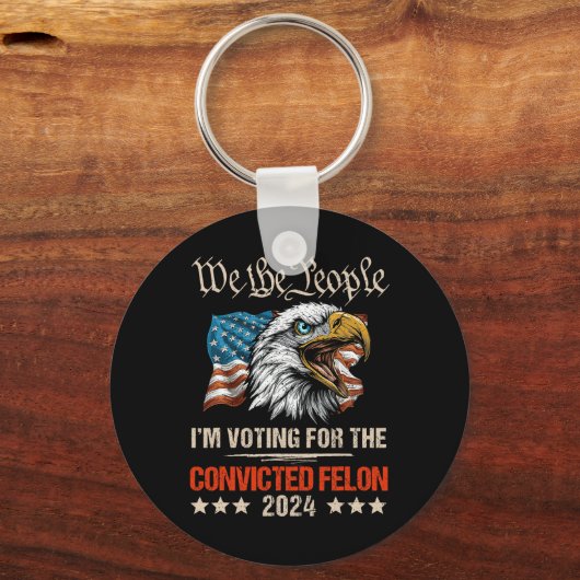 Amerikanische Flagge Adler Trump 2024 Wir, die Men Schlüsselanhänger (Vorderseite)
