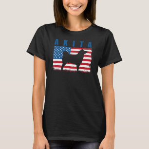 Amerikanische Flagge Akita für Hund T-Shirt