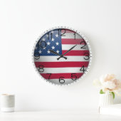 Amerikanische Flagge Akrylwall-Uhr Große Wanduhr (Zuhause)