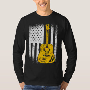 Amerikanische Flagge Akustikgitarre T-Shirt