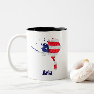 Amerikanische Flagge Alaska Vereinigte Staaten Zweifarbige Tasse
