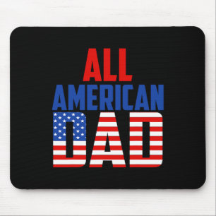 Amerikanische Flagge Alle amerikanischen Vater 4. Mousepad