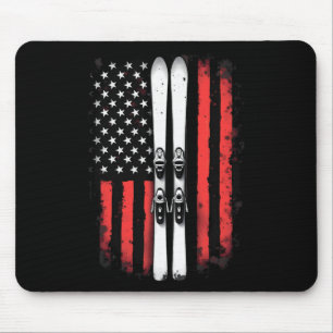 Amerikanische Flagge Alpiner Skifahrer _1 Mousepad