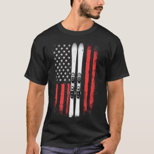Amerikanische Flagge Alpiner Skifahrer _1  T-Shirt