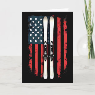 Amerikanische Flagge Alpiner Skifahrer _2 Karte