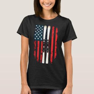 Amerikanische Flagge Alpinski-Sportler Amerikanisc T-Shirt
