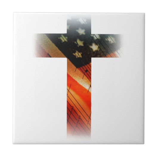 Amerikanische Flagge als Kreuz Fliese (Vorderseite)