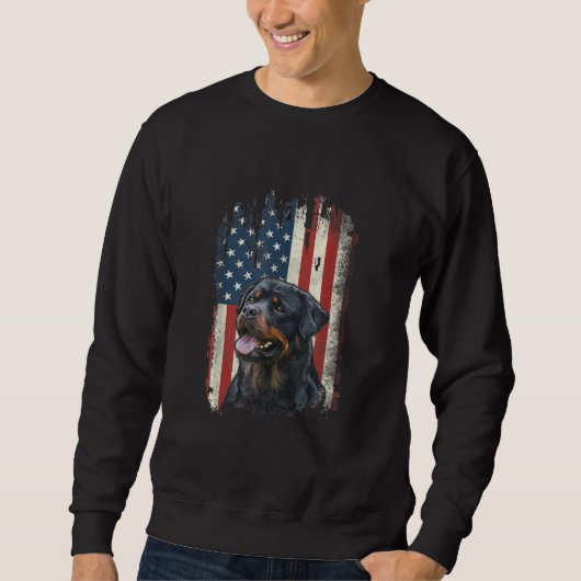Amerikanische Flagge als patriotischer Hundeliebha Sweatshirt (Vorderseite)