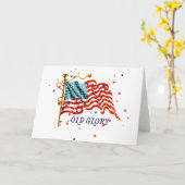 Amerikanische Flagge, alte Herrlichkeit Karte (Gelbe Blume)