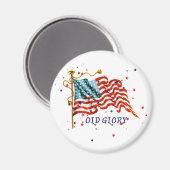 Amerikanische Flagge, alte Herrlichkeit Magnet (Vorderseite/Rückseite)