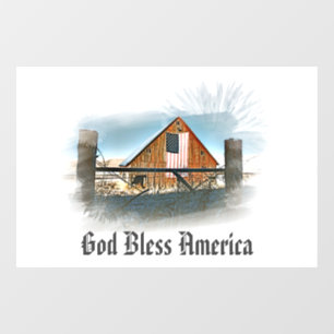 *~* Amerikanische Flagge Alter Stall AR19 GOD BLES Fensteraufkleber