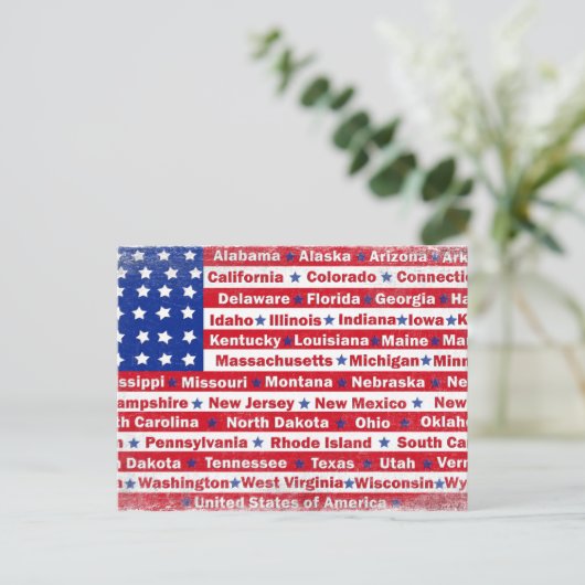 Amerikanische Flagge am 4. Juli Postkarte (Stehend Vorderseite)