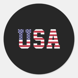 Amerikanische Flagge am 4. Juli Runder Aufkleber