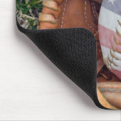 Amerikanische Flagge am Ball Mousepad (Ecke)