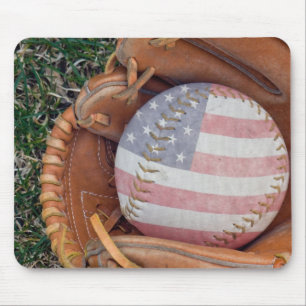 Amerikanische Flagge am Ball Mousepad