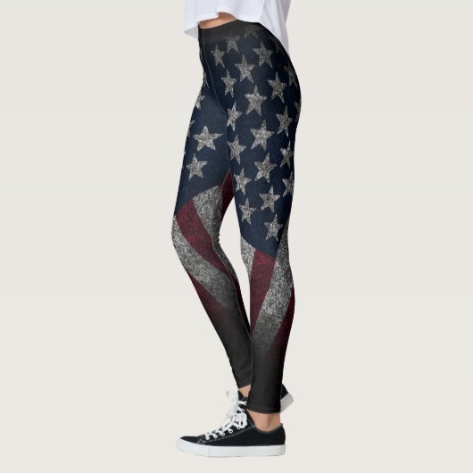Amerikanische Flagge, Amerika, Patriotik, Alte Her Leggings (Links)