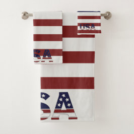 Amerikanische Flagge - amerikanisches Muster Badhandtuch Set