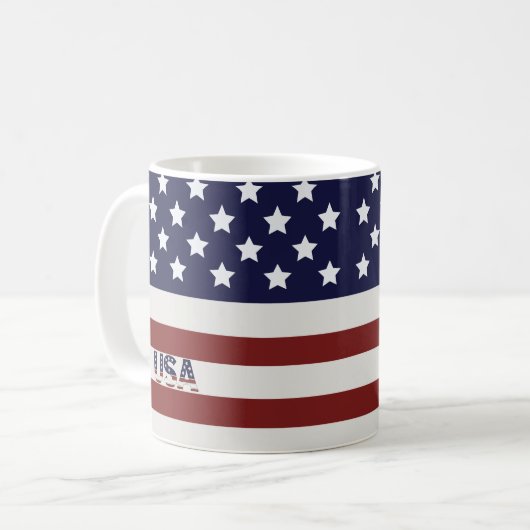 Amerikanische Flagge - amerikanisches Muster Kaffeetasse (Vorderseite Links)