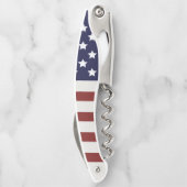 Amerikanische Flagge - amerikanisches Muster Kellnermesser (Rückseite)